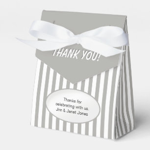 Vielen Dank - Silver Gray Simple Stripes Pattern Geschenkschachtel