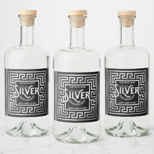 Vielen Dank Silver Wedding Anniversary Glitzer Alkoholflaschenetikett