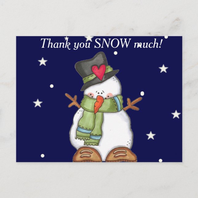 Vielen Dank Snow Much (personalisieren) Postkarte (Vorderseite)