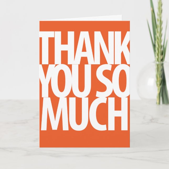 Vielen Dank so viel Grußkarte (Orange) Dankeskarte (Vorderseite)
