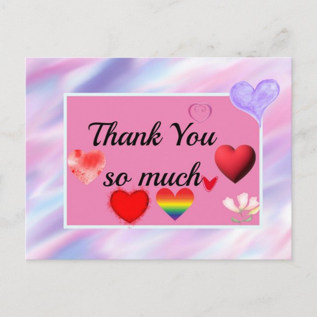 Vielen Dank, so viel Postkarte (Vorderseite)