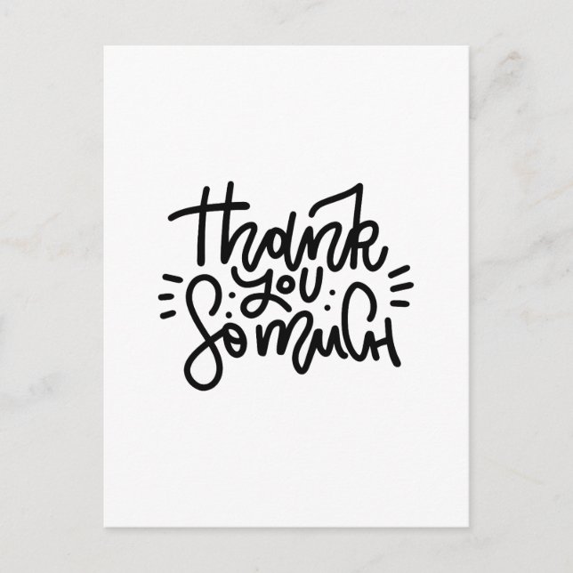 Vielen Dank, so viel Typografie Postcard Postkarte (Vorderseite)