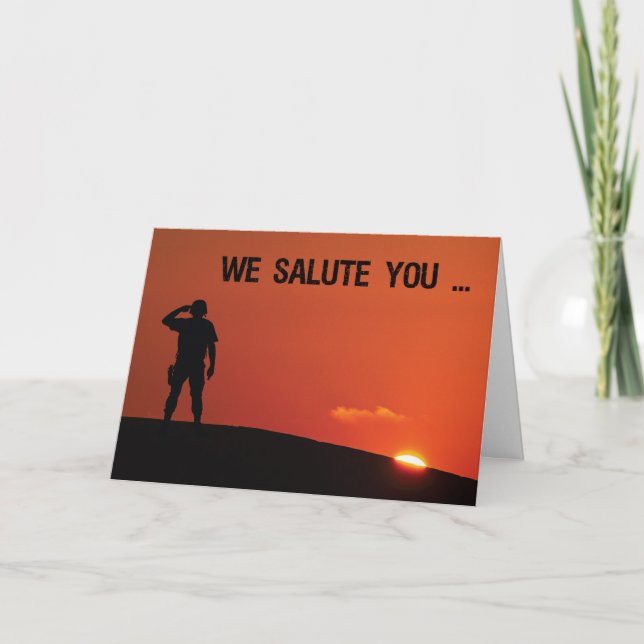 Vielen Dank Soldier Salute bei Sunset Dankeskarte (Vorderseite)