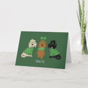 Vielen Dank St Patricks Day Goldendoodle Hunde Dankeskarte