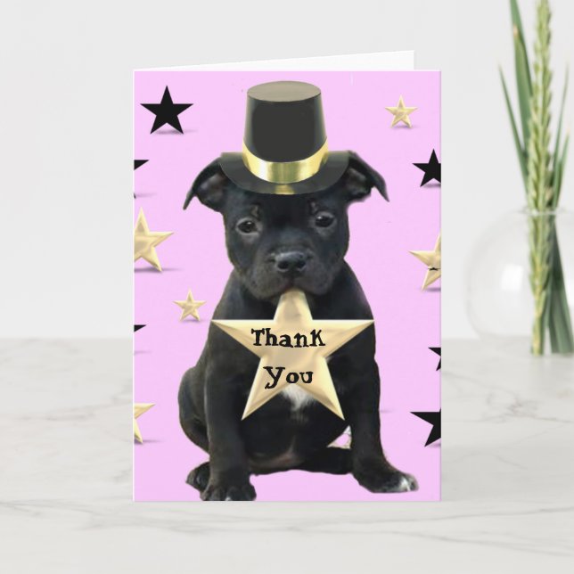 Vielen Dank Staffordshire Bull Terrier Karte (Vorderseite)