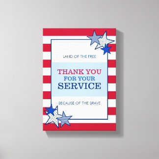 Vielen Dank Stars Stripes Patriotic Veteran Servic Leinwanddruck