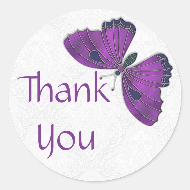 Vielen Dank Sticker Butterfly Brocade Lila (Vorderseite)