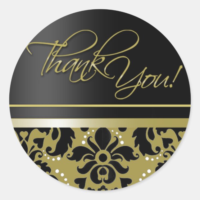 Vielen Dank Sticker (Chaucer/schwarzes Gold) (Vorderseite)