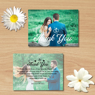 Vielen Dank stylish fun script 2 Fotos Hochzeit Mitteilungskarte