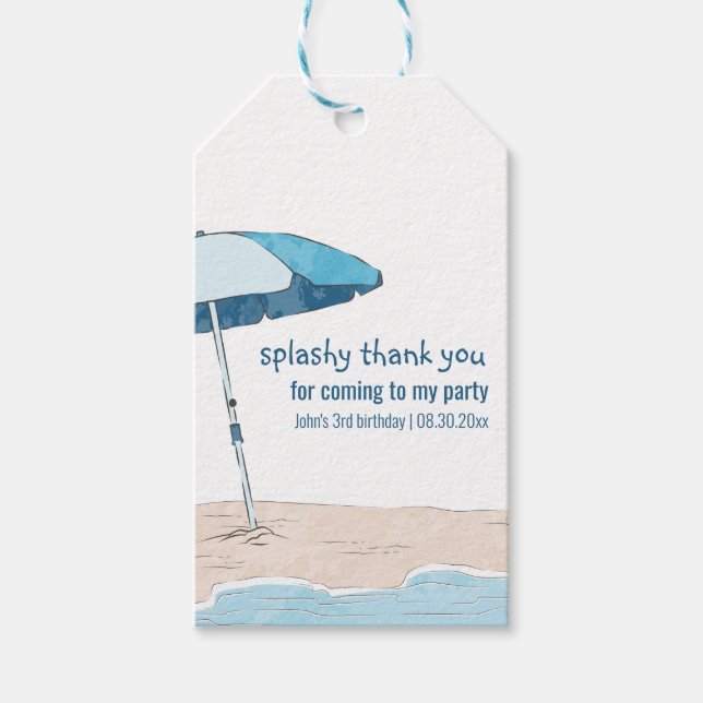 Vielen Dank Summer Beach Themed Geschenkanhänger (Vorderseite)