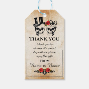 Vielen Dank Tag Rustic Skulls Gefallen Tags Hochze Geschenkanhänger