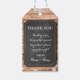 Vielen Dank Tag Winter Snowflakes Tags Chalk Hochz Geschenkanhänger