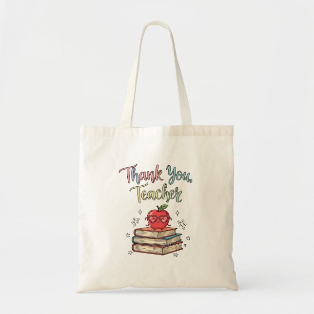 Vielen Dank Teacher Tote Bag - Niedlicher Apple au Tragetasche (Vorne)