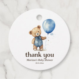 Vielen Dank Teddy Bear Boy Baby Dusche Geschenkanhänger