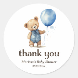 Vielen Dank, Teddy Bear Boy Baby Shocker Runder Aufkleber