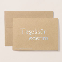 Vielen Dank (Teşekkür ederim) in Turkish Blank Folienkarte