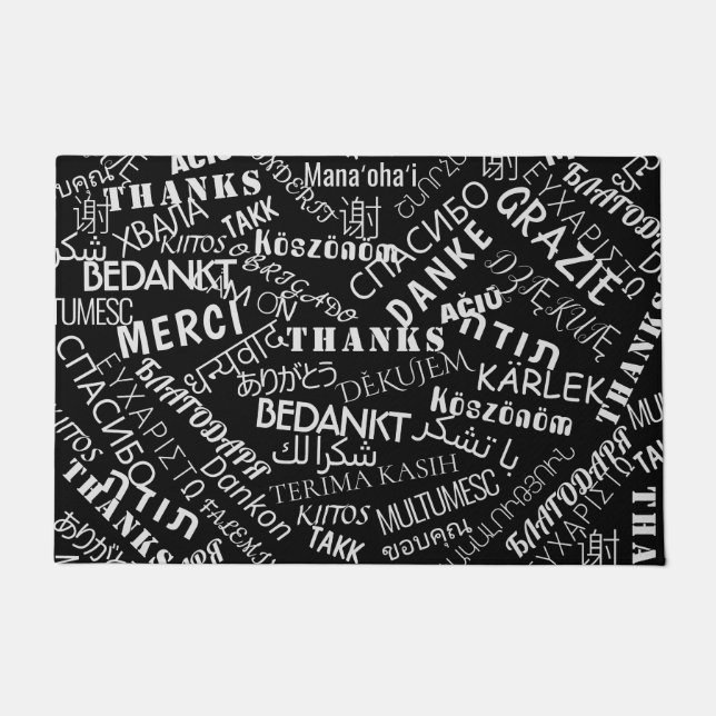 Vielen Dank Text Doormat Multilingual Fußmatte (Vorderseite)