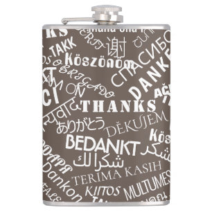 Vielen Dank Text Flask Multi Language - Ihre Farbe Flachmann