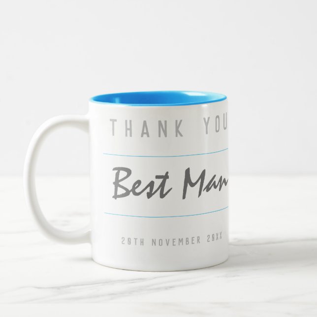 Vielen Dank, Trauzeuge Zweifarbige Tasse (Links)