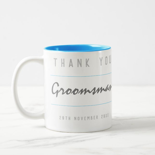 Vielen Dank, Trauzeuge Zweifarbige Tasse (Links)