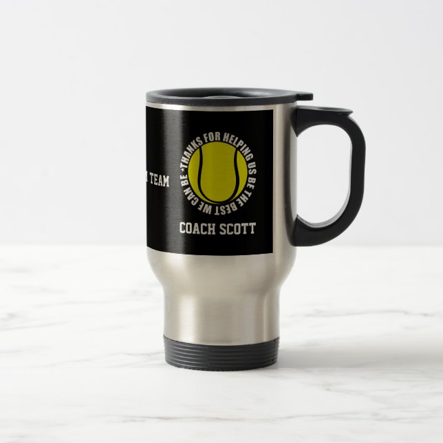 Vielen Dank Travel Mug für Tennistrainer Reisebecher (Rechts)