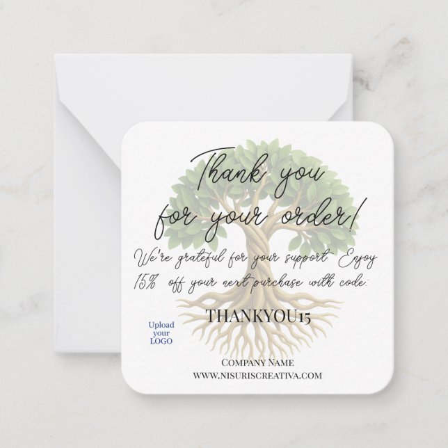 Vielen Dank Tree of Life Business Promotional Clie Mitteilungskarte (Vorderseite)