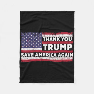Vielen Dank Trump Rettete Amerika wieder Unterstüt Fleecedecke