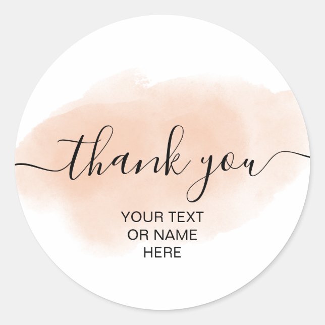 Vielen Dank Typografie minimalistisch rot rosa Log Runder Aufkleber (Vorderseite)