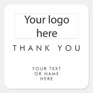 Vielen Dank Typografie minimalistische Schwarz-wei Quadratischer Aufkleber