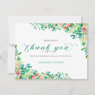 Vielen Dank Typografie Seaside Blume border Dankeskarte