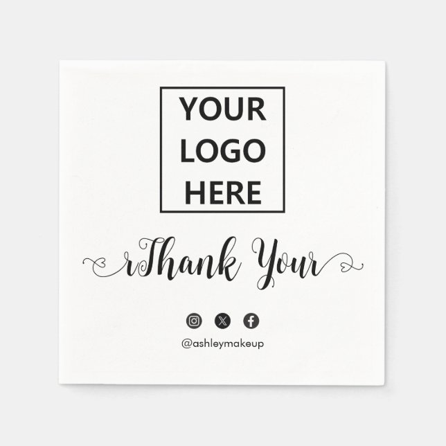 Vielen Dank Typografy Logo Simple Classic Serviette (Vorderseite)