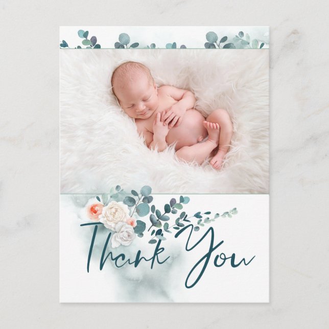Vielen Dank und Baby Birth Ankündigung (Vorderseite)