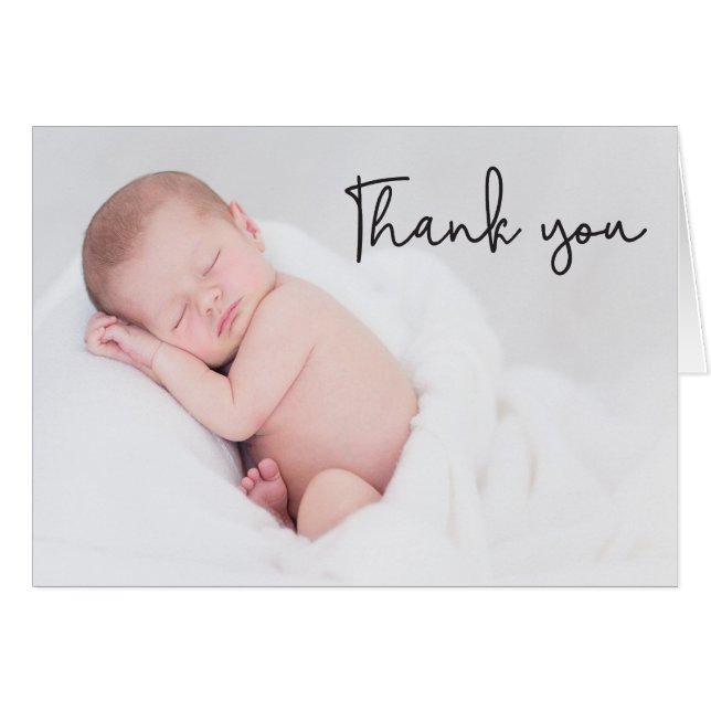Vielen Dank und Baby Birth Announcement, Modern (Vorderseite (Horizontal))