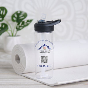 Vielen Dank und Ihr Geschäftslogo QR-Code Trinkflasche