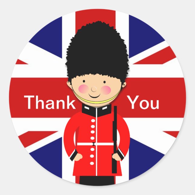 Vielen Dank Union Jack London Theme Runder Aufkleber (Vorderseite)