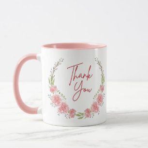 Vielen Dank unter den Blume Kaffeetassen