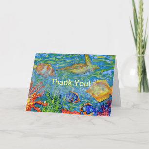 Vielen Dank unter Sea Fantasy Art Dankeskarte