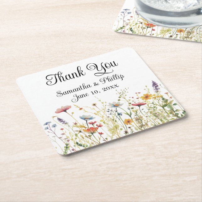 Vielen Dank Untersetzer Gastgeschenk Hochzeit flor (angewinkelt)