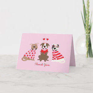 Vielen Dank, Valentinstag American Pit Bull Terrie Dankeskarte
