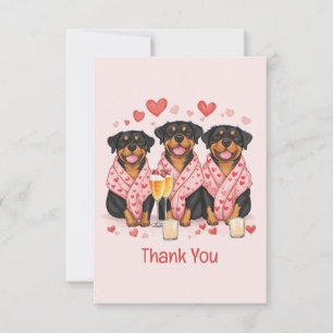 Vielen Dank, Valentinstag Rottweiler Hunde Dankeskarte