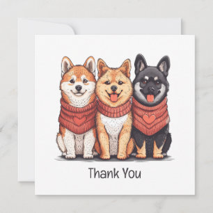 Vielen Dank Valentinstag Shiba Inu Hunde Dankeskarte