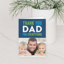Vielen Dank Vater Vathers Day Foto-Karte