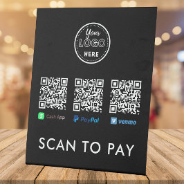 Vielen Dank Venmo Paypal CashApp Scan zum Bezahlen Sockelschild