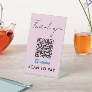 Vielen Dank Venmo Zahlung QR Code Scan zu zahlen P Sockelschild