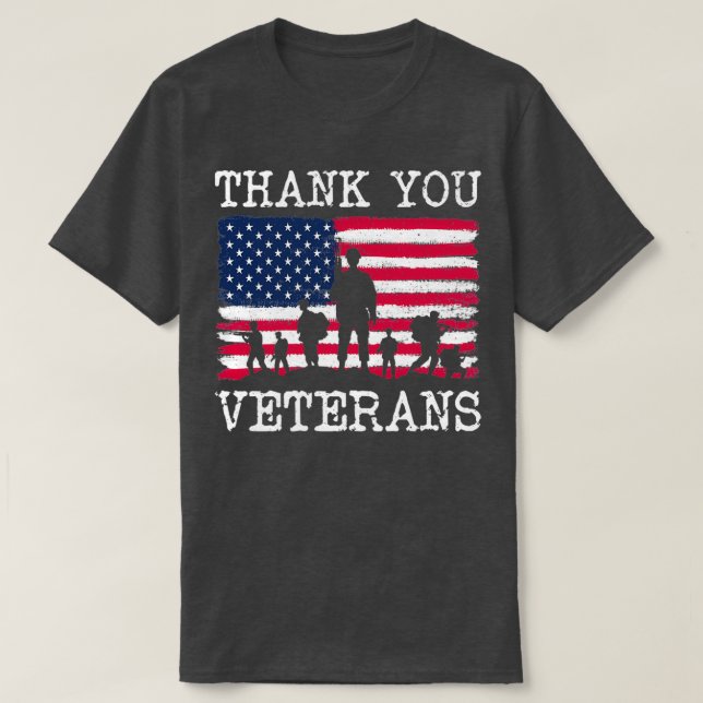 Vielen Dank Veteranen Kampfstiefel Blume Veteran T T-Shirt (Design vorne)