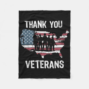 Vielen Dank Veteranen Soldier Memorial Day Sprichw Fleecedecke