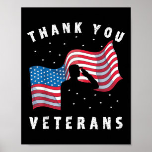 Vielen Dank Veteranen Soldier Us Flag America Memo Poster