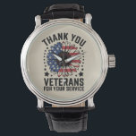 Vielen Dank Veteranen Sunflower Militär Tag Armbanduhr<br><div class="desc">Vielen Dank Veteranen Sunflower Militär Tag Tribut</div>
