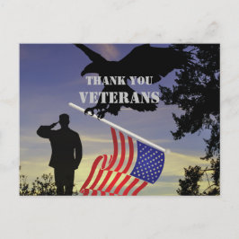 Vielen Dank Veterans American Flag Eagle Postkarte