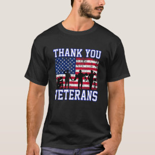 Vielen Dank Veterans amerikanische Flagge Danke an T-Shirt